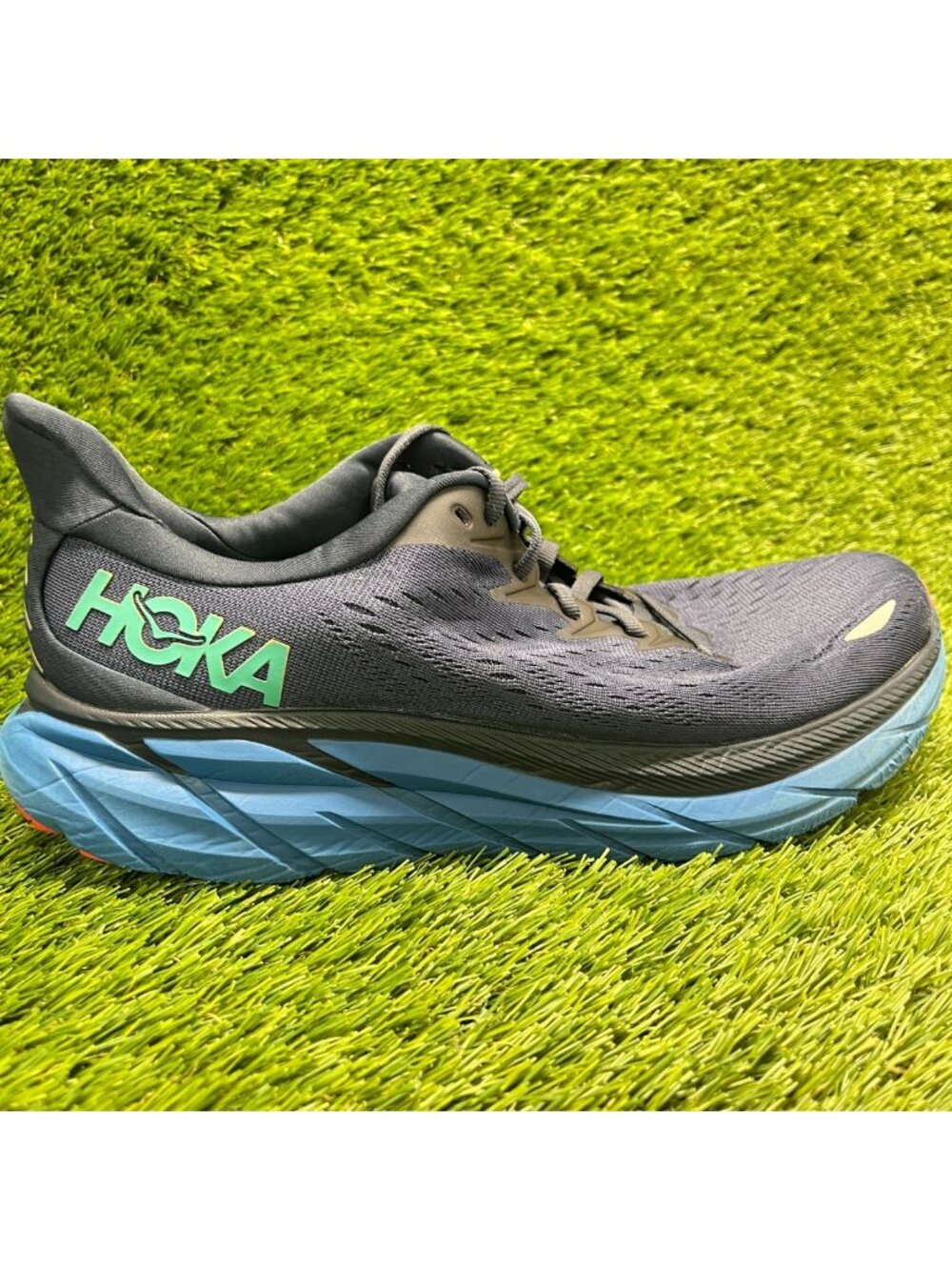 Hoka One One Clifton 8 Mens Size 10 Blue Athletic Running Walking Shoes Sneakers